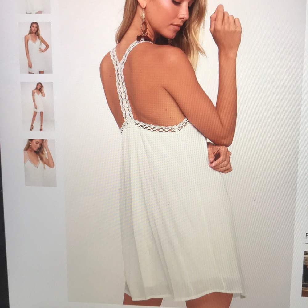 Lush I’m Impressed Ivory Crochet Dress